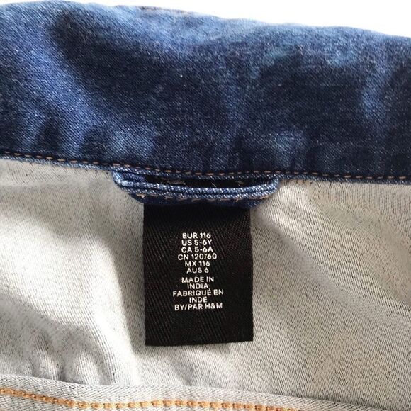 H&M soft denim acid wash jean jacket EUC 5-6Y - Picture 5 of 6